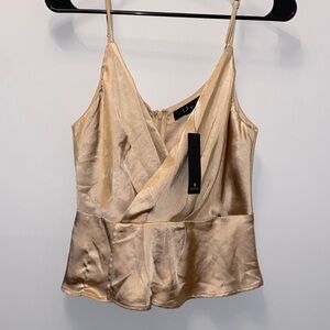 Lulu's Gold Satin Camisole Top